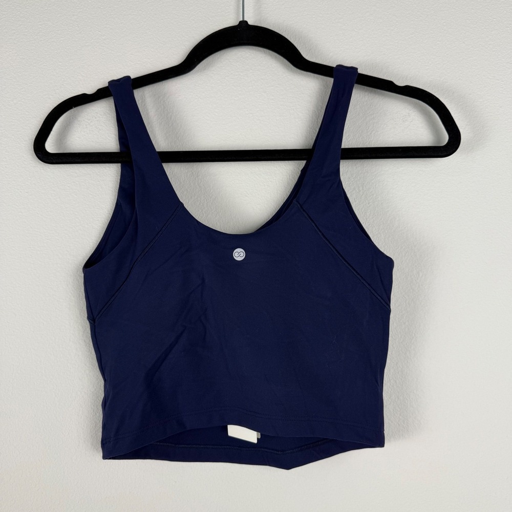 CALIA by Carrie Underwood Womens Scoop Neck Tank Top Built in Bra Blue Small NEW - Picture 2 of 6